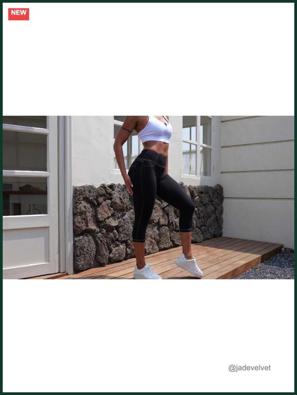 High Waisted Capri Yoga Pants with Back Pockets - Picture 6 of 6